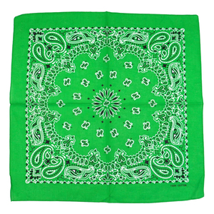 Green Cotton Bandana <b>Square</b> <b>Scarf</b> Digital Printed Paisley Pattern Multifunctional Casual Style Four Seasons Use Breathable - Product Image 3