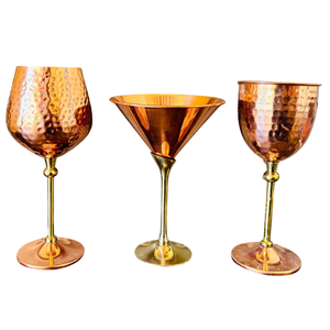 Gobelet à vin martelé de luxe en cuivre plaqué, magnifique verre à vin rouge, accessoires de bar - Product Image 1