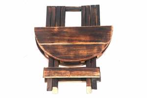 Mesa de centro plegable de madera hecha a mano, estilo Adirondack, color marrón natural, para jardín, piscina, sala de estar, dormitorio - Product Image 3