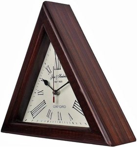 <b>Wooden</b> Wall Clock <b>Triangle</b> Shape Vintage Style Decorative Analog Clock for Home Office Bedroom Kids Room Living Room Wall Decor - Product Image 4