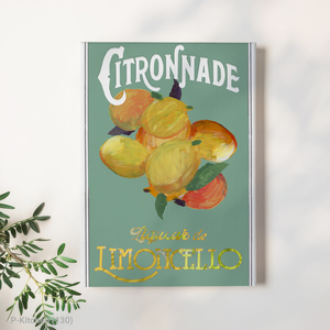 ศิลปะตกแต่งผนังวันหยุด, ภาพประกอบโปสเตอร์เครื่องดื่มเลมอนสไตล์วินเทจ, ของตกแต่งผนังสไตล์เรโทรสำหรับเครื่องดื่ม - Product Image 1