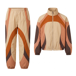 Conjunto Deportivo Personalizado Estilo Vintage Y2K para Hombre, Chaqueta y Pantalones de Nailon con Bloques de Color, 2 Piezas, Ropa Deportiva Urbana - Product Image 2