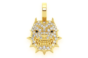 Pendentif Masque de Démon Oni Plaqué Or Rose avec Strass en Cristal, Breloque Thème Punk pour Cadeau Unisexe - Product Image 2
