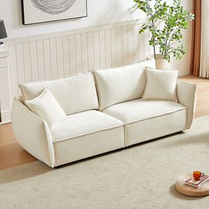 MH88 elegante ciniglia moderno soggiorno componibile ampio triplo Extra 2 cuscini spessi imbottiti schienale divano soggiorno - Product Image 1