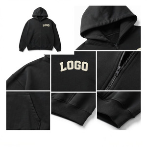 Custom Logo Men Oversized Drop Shoulder Heavyweight Zip Up Hoodie Premium Hooded Jacket Custom GSM - Product Image 3