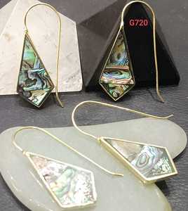 Geometric Gold Plated <b>Shell</b> Drop Earrings Bohemian Style Women's Jewelry - Product Image 1