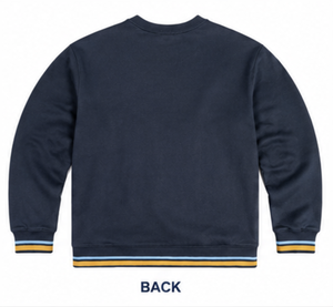 Sudadera de cuello redondo para mujer de Southern University con logo de la letra S bordado, ribete azul y dorado, corte regular, 100% algodón. - Product Image 4