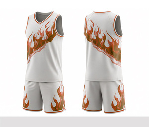 Ensemble de basket-ball professionnel, design sublimé, maillot et short en polyester respirant et à séchage rapide, vêtements de sport d'équipe pour hommes, femmes et jeunes - Product Image 5