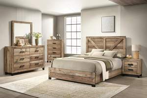 Kings Brand Biloxi Cadre de lit à plateforme en bois massif pour un sommeil confortable Meubles de construction durables - Product Image 2