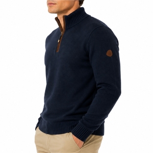 Pull à col zippé pour homme, de qualité supérieure, respirant, à motifs, élégant, confortable, chaud, décontracté, moderne, tricot tendance - Product Image 3