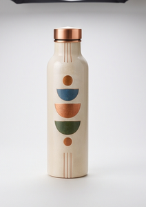 Bouteille d'eau en cuivre émaillé artisanale en gros, motif géométrique, ayurvédique, étanche, écologique, gourde métallique pour la gym et le bureau, OEM - Product Image 3