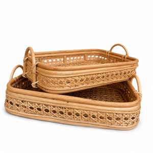 ถาดหวายสานทรงสี่เหลี่ยมผืนผ้า ดีไซน์สวยงาม สำหรับใส่เครื่องประดับ - Product Image 1