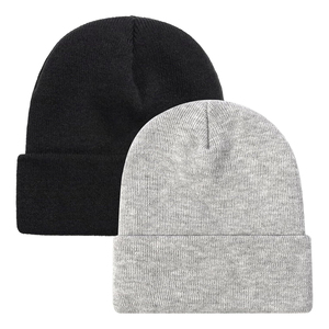 Bonnet unisexe ODM OEM en acrylique tricoté 100% couleur unie, bonnet d'hiver décontracté pour adultes 56-58CM, blanc et rose - Product Image 5