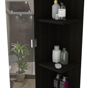 Mobile da Bagno Reno con Finitura Wengue Nero, Specchio e Quattro Ripiani Interni - Product Image 6