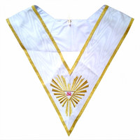 Collier de Maçonnerie du Rite Écossais AASR 32e Degré, Régalia Officielle, Collier Brodé à la Machine, Régalia du Rite Écossais, Collier de Franc-Maçon