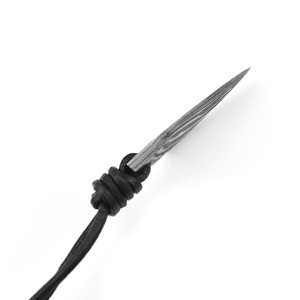 Venta caliente nórdico vikingo colgante hecho a mano Damasco acero punta de flecha viento Catcher niños Paracord collar cristianos - Product Image 3