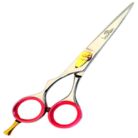 Ciseaux de coiffure professionnels personnalisés pour droitiers, lame droite en acier inoxydable 4Cr13, manche en céramique, bord tranchant