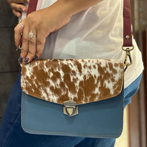 Bolso de cuero para el pelo de mujer a la moda, bolso bandolera con una sola Correa, forro de cuero genuino de nailon, cierre de bloqueo, colorido 'Candy' - Product Image 1