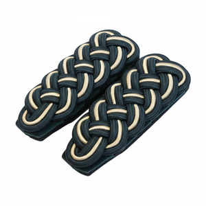 Hombreras Ceremoniales Alemanas de Alta Calidad con Revestimiento de Seda Negra y Cordón Trenzado Premium para Uniformes - Product Image 1