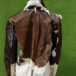 Handmade Brown genuine Cowhide <b>Leather</b> hair on <b>jacket</b> vintage <b>jacket</b> Motorcycle Western winter <b>jacket</b> gift - Product Image 2