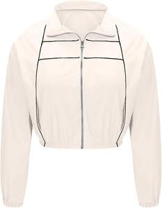 Conjunto Deportivo de 2 Piezas para Mujer, Chaqueta Corta con Cierre, Pantalones Cortos Deportivos, Chándal Informal para Gimnasio, Chaqueta Cortavientos, Conjunto Informal de Verano - Product Image 2