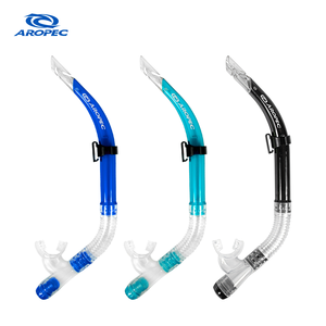 Aropec Snorkel professionnel en silicone avec valve de purge et embout semi-séché, équipement de plongée certifié CE - OEM/ODM/OBM - Product Image 1