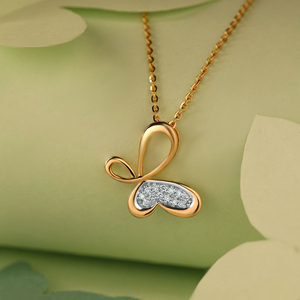 Pendentif papillon en or jaune 18 carats avec accents de diamants cultivés en laboratoire, bijoux tendance pour femmes à porter au quotidien, 5,83 g - Product Image 4