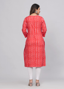 Women Rayon Red Printed <b>Kurti</b> Ethnic Casual Wear <b>Kurti</b> - Product Image 2