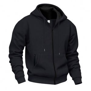 Sweat à capuche zippé pour homme en coton, molleton épais, écologique, coupe confortable, idéal pour le quotidien - Product Image 4