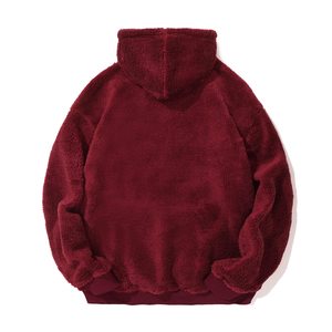<b>Sherpa</b> Solid Breathable Heavy Weight Oversized Pullover <b>Hoodies</b> for <b>Men</b> Winter Custom Logo Sweatshirts - Product Image 5
