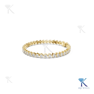 Lab Grown Diamond Tennis Bracelet 3.70 MM Round Brilliant Cut 14K 18K <b>Solid</b> <b>Gold</b> Fine Women Luxury Bridal Jewelry Manufacturer - Product Image 2