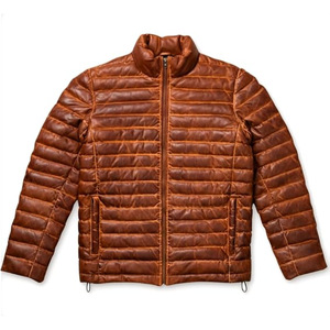 Chaqueta de piel de cordero auténtica para hombre, abrigo de invierno con aislamiento, chaqueta de piel de oveja con relleno de plumón para clima frío - Product Image 3