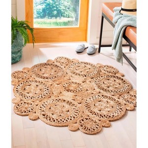 Handmade Jute <b>Round</b> <b>Rug</b> Medallion Pattern Bohemian Style Flat Weave Living Room Decor - Product Image 6