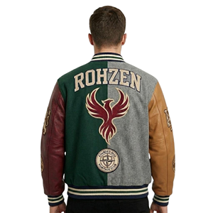 High Quality ODM OEM Customized Unisex Vintage Varsity <b>Jacket</b> Wool Body Genuine Leather Sleeves Patchwork Letterman <b>Jacket</b> - Product Image 6