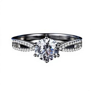 Anillos de Dedo Cruzados de Moda Aniva RN2686, Estilo Étnico para Mujer, Engaste de Puntas, Chapado en Oro Blanco, Plata de Ley 925 con Diamantes - Product Image 1