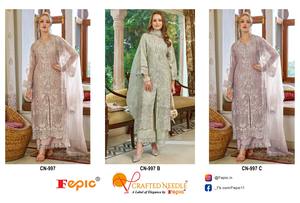 Organza Shalwar Kameez avec Khatli lourd Travail brodé Dupatta et Viscose Santoon Bottom Ensemble de 3 pièces en tailles XL XXL - Product Image 5