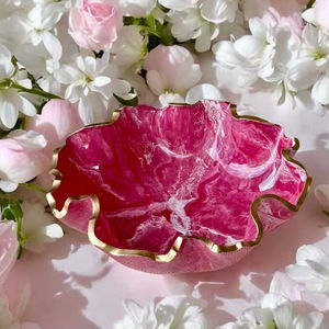 Bol à fruits de luxe fait à la main grand plateau décoratif en résine maison pendaison de crémaillère anniversaire fête des mères cadeau du nouvel an fabriqué à la main - Product Image 1