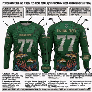 Custom Logo Front Printed Men's UPF 35 Long Sleeve Quick Dry Breathable 100% Polyester Fishing Shirt Sportswear - Product Image 2