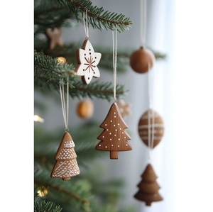 Adornos navideños de madera tallada para decoración del árbol de Navidad, para el hogar, fiestas y celebraciones de temporada. - Product Image 5