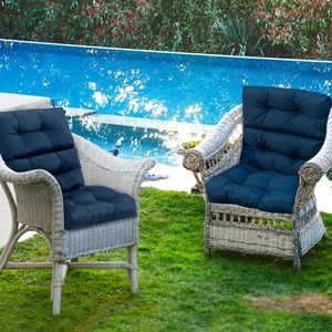 Cuscino Lussuoso per Sedia da Patio, Schienale Alto, in Morbida Pelle Scamosciata e Lacci Antiscivolo, Comodo per Esterni e Interni, Durevole e Rilassante - Product Image 6
