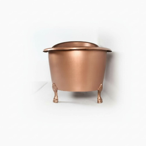 Baignoire gonflable de luxe en cuivre finition antique avec design incurvé élégant, ovale autoportante avec couvercle, pour salles de bain d'hôtels et villas - Product Image 2