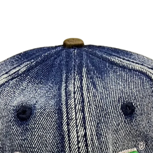 Green AKA Washed Denim Hat Embroidered Letter Baseball <b>Cap</b> <b>Vintage</b> Style Adjustable Cotton Denim Headwear Casual Fashion Hat - Product Image 3