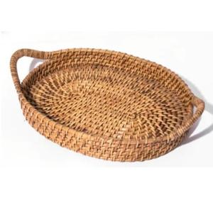 Decoración de mesa para fiesta de bodas, bandeja de ratán, último diseño, bandeja redonda de madera para servir, para uso doméstico. - Product Image 2