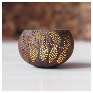 Portavelas de Coco Natural Estilo Rayos de Sol Hecho a Mano, Soporte Ecológico para Velas de Té, Adorno Decorativo para Hogares Modernos - Product Image 1