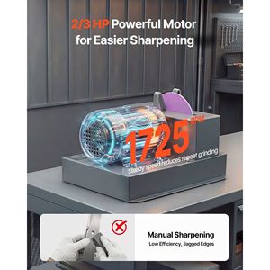 2/3HP Lawnmower Blade <b>Grinder</b> 7\" Ceramic Grinding Wheel Balancer 30 40 Degrees Sharpener Mower Parts & Accessories - Product Image 3