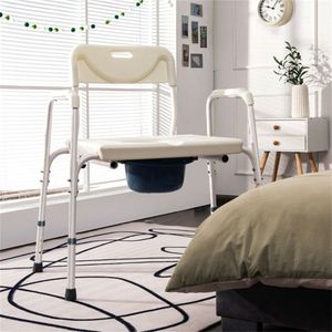 Chaise de toilette robuste 3-en-1 pour personnes âgées/handicapées 86,36 cm x 53,34 cm x 89,92 cm - 99,21 cm, cadre en fer robuste, seau amovible pour hôpitaux - Product Image 5