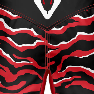 Shorts de combat MMA Tigre Rouge Vénéreux – Qualité supérieure pour grappling et kickboxing, taille élastique, toile solide, écologique - Product Image 4