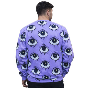 Sudadera Unisex con Estampado Completo, Diseño de Ojos Sublimado, Cuello Redondo, Estilo Urbano, Poliéster, OEM ODM - Product Image 2