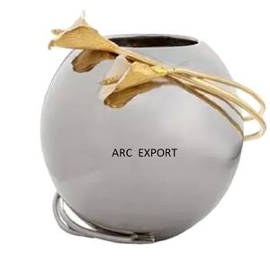 Vase à fleurs en métal Feuille Design Unique Dernière Arrivée Vases Vase à fleurs de table moderne pour la meilleure vente Home Decor Supplies - Product Image 1