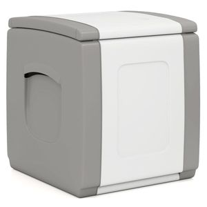 Contenitore da Esterno Impermeabile da 27 Galloni in PP per Patio con Maniglie Laterali e Design Bicolore Grigio - Product Image 2